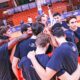 I giocatori del Derthona Basket si raccolgono prima della sfida di Supercoppa A2 contro la JB Monferrato