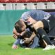 I giocatori dell'Alessandria festeggiano dopo un gol contro il Piacenza, nell'11esima giornata di Serie C 2020/21