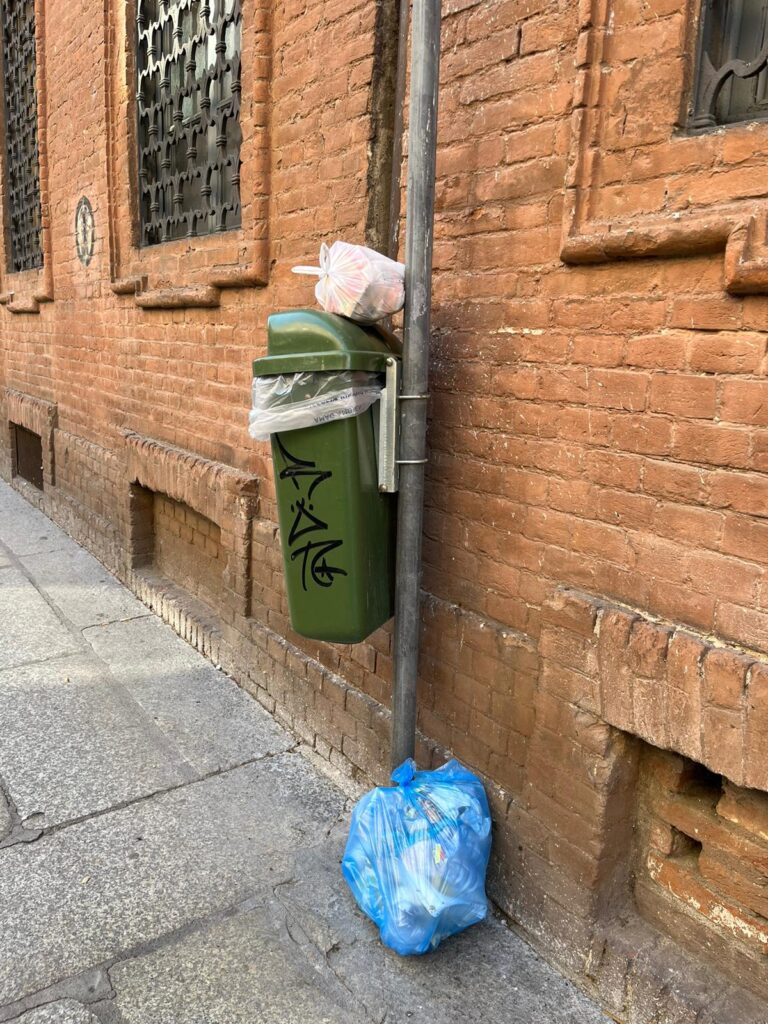 Spazzatura abbandonata in via Rattazzi ad Alessandria